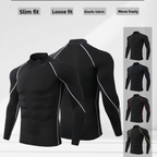 Men's High-Neck Fitness Long-Sleeve Sportshirt
