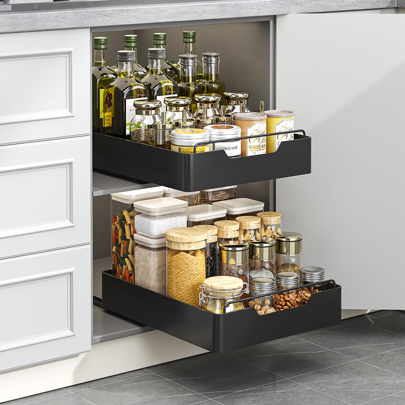Pull-Out Cabinet Storage Basket Organizer