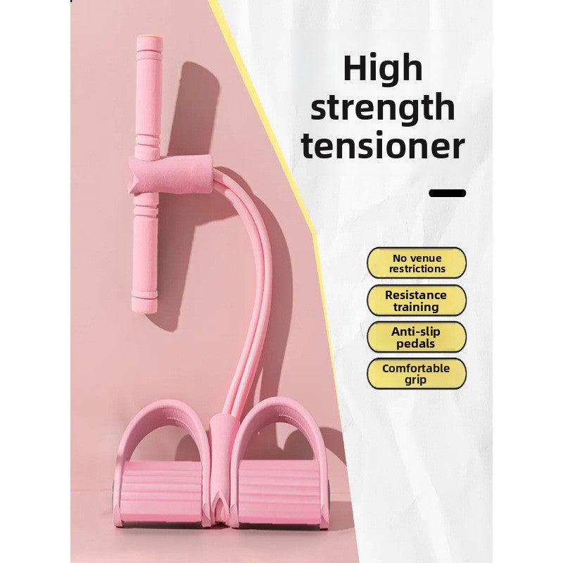 Multifunctional Leg Pedal Elastic Rope Sit-Ups Resistance Rope Fitness Four-Tube Tensioner