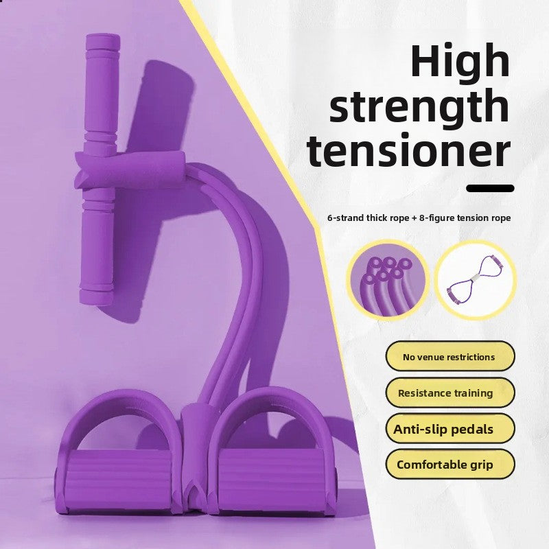 Multifunctional Leg Pedal Elastic Four-Tube Resistance Fitness Rope