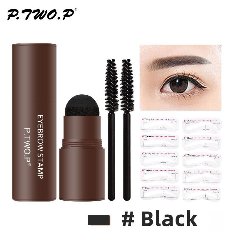 Eyebrow Powder Stamp Kit with Brush and Pencil