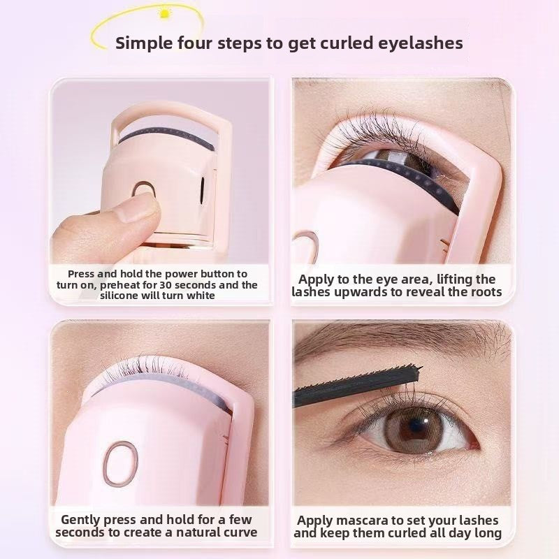 Electric Heated Eyelash Curler - Portable Makeup Tool