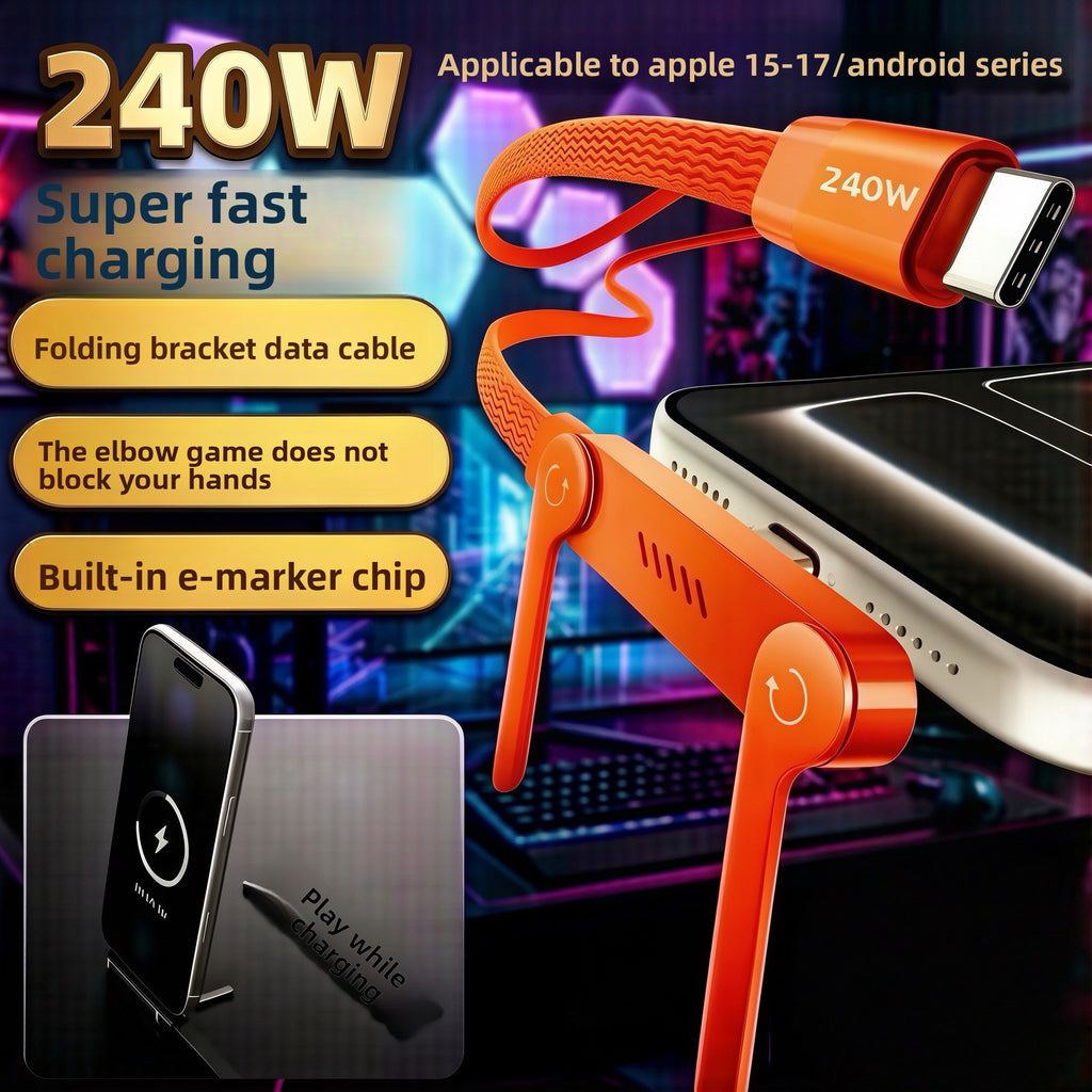 240W PD Data Cable for Super-Fast Charging?Compatible with Apple, Huawei, Samsung, and Laptop Chargers