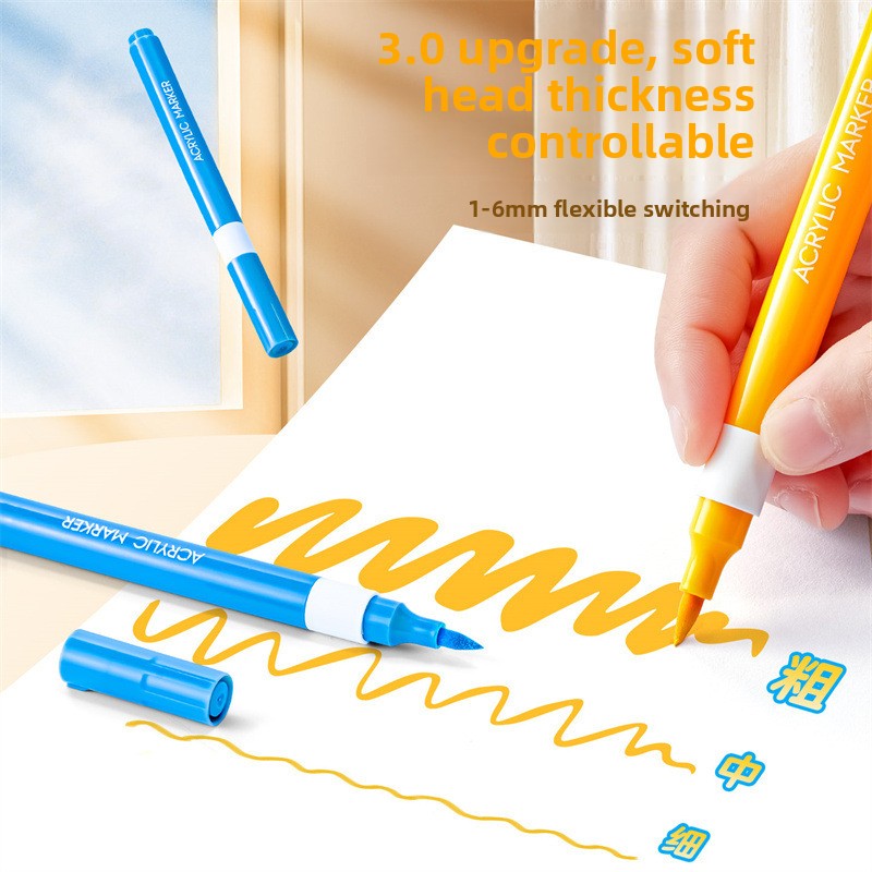 Soft Tip Acrylic Marker Pens Washable Art Set