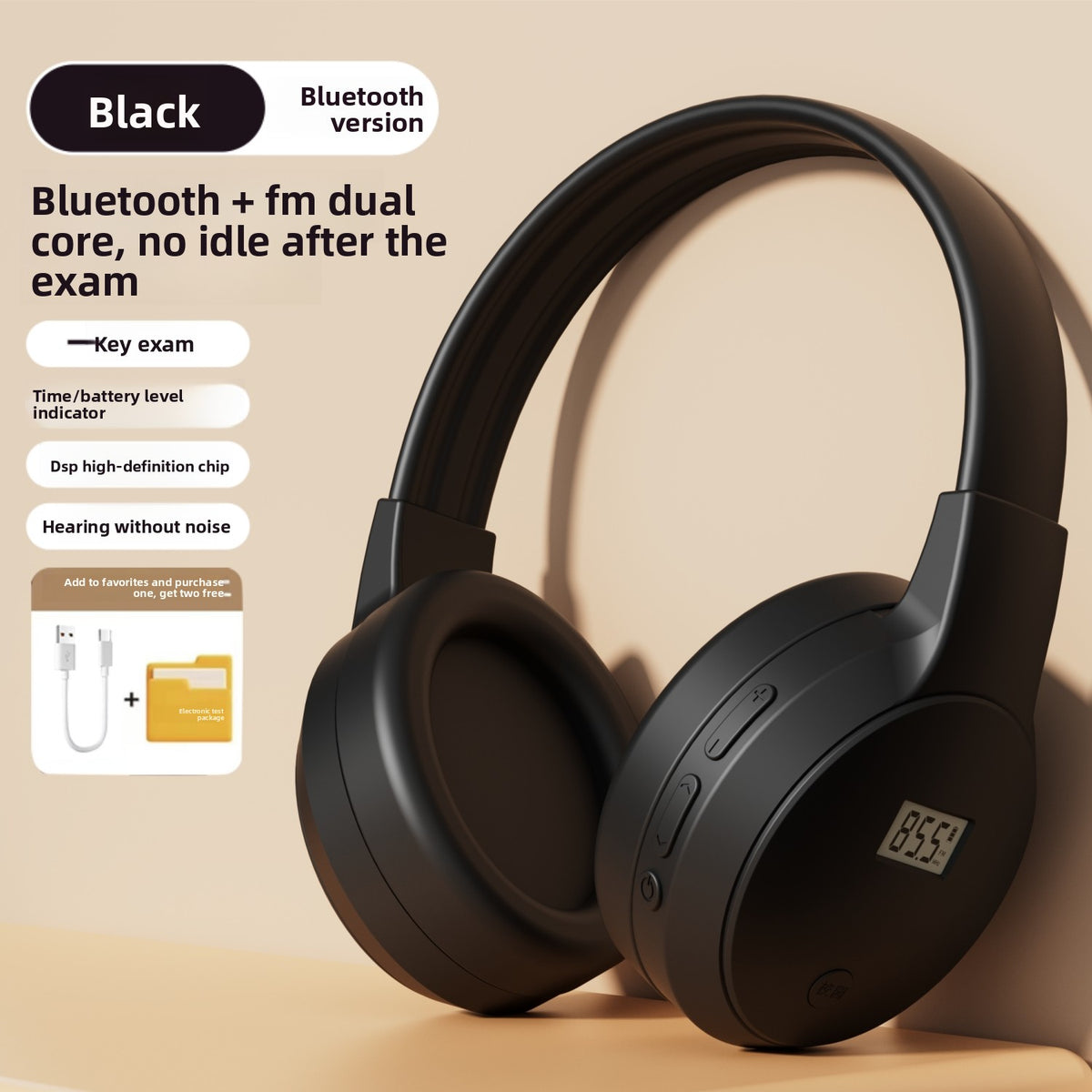 Headphones with FM Radio and Bluetooth