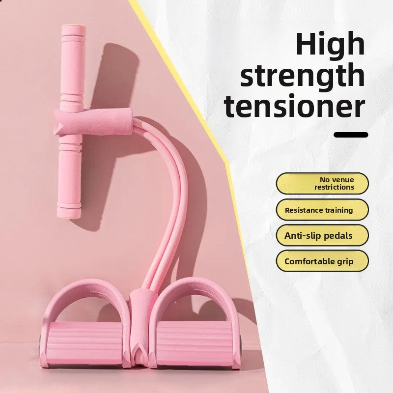 Multifunctional Leg Pedal Elastic Rope Sit-Ups Resistance Rope Fitness Four-Tube Tensioner