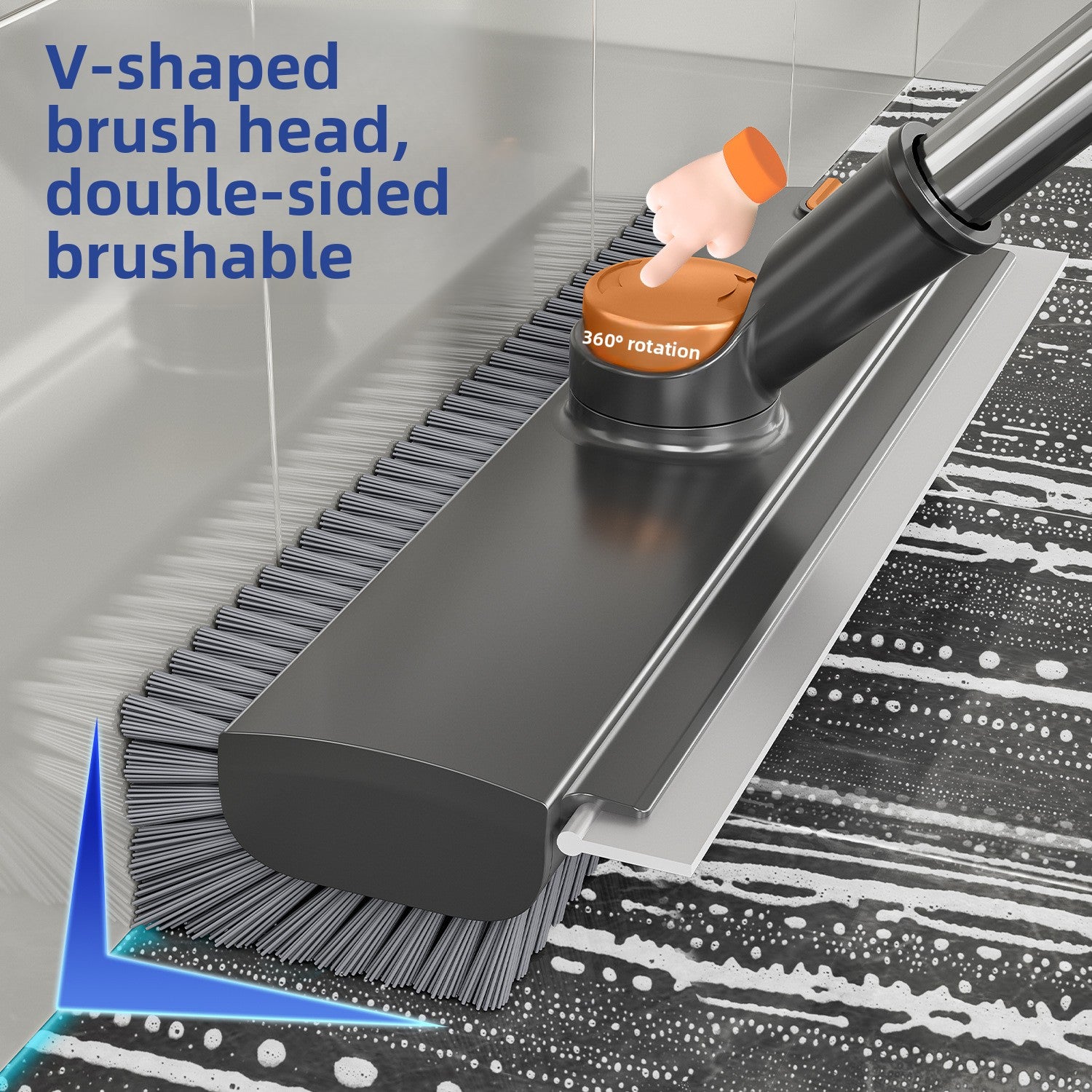 Household Hard-Bristled Floor Cleaning Brush