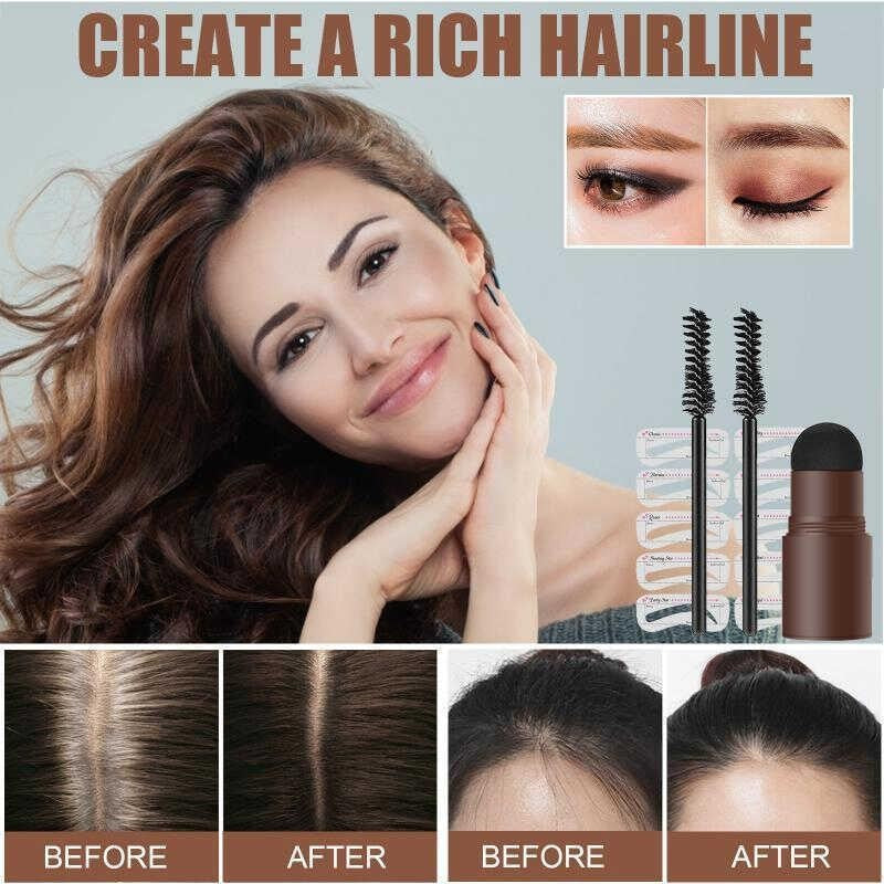 Eyebrow Powder Stamp Kit with Brush and Pencil