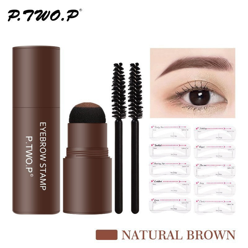 Eyebrow Powder Stamp Kit with Brush and Pencil