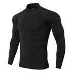 Men's High-Neck Fitness Long-Sleeve Sportshirt
