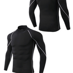 Men's High-Neck Fitness Long-Sleeve Sportshirt