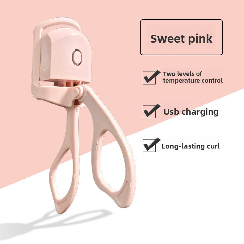 Electric Heated Eyelash Curler - Portable Makeup Tool