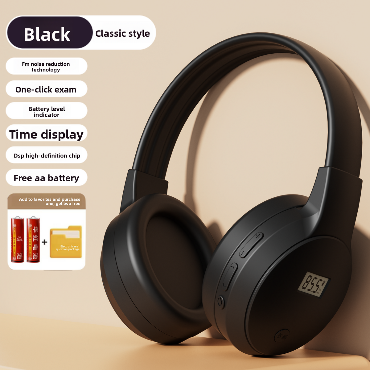 Headphones with FM Radio and Bluetooth