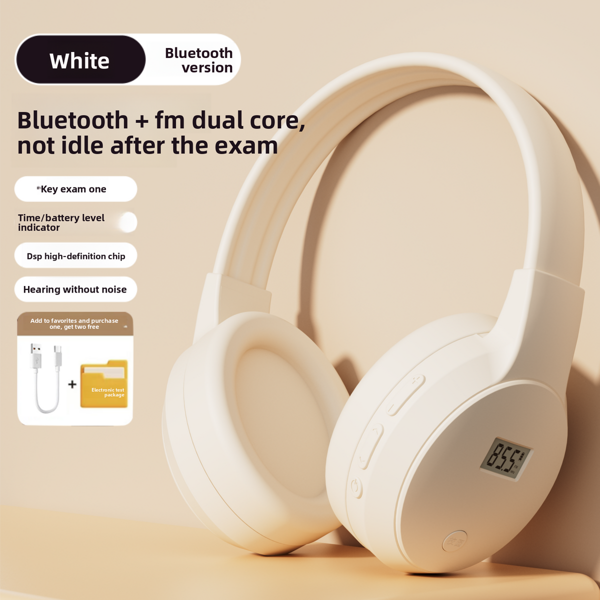 Headphones with FM Radio and Bluetooth
