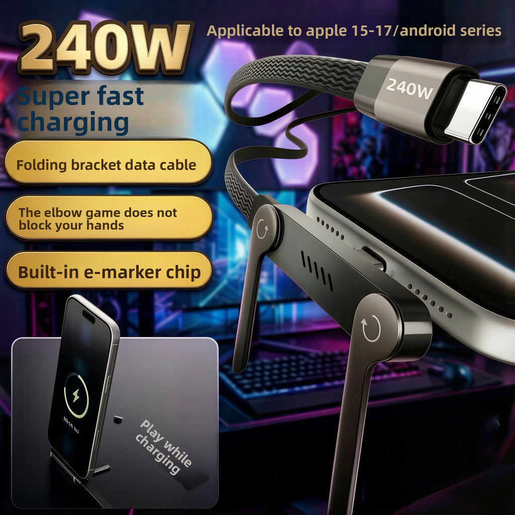 240W PD Data Cable for Super-Fast Charging?Compatible with Apple, Huawei, Samsung, and Laptop Chargers