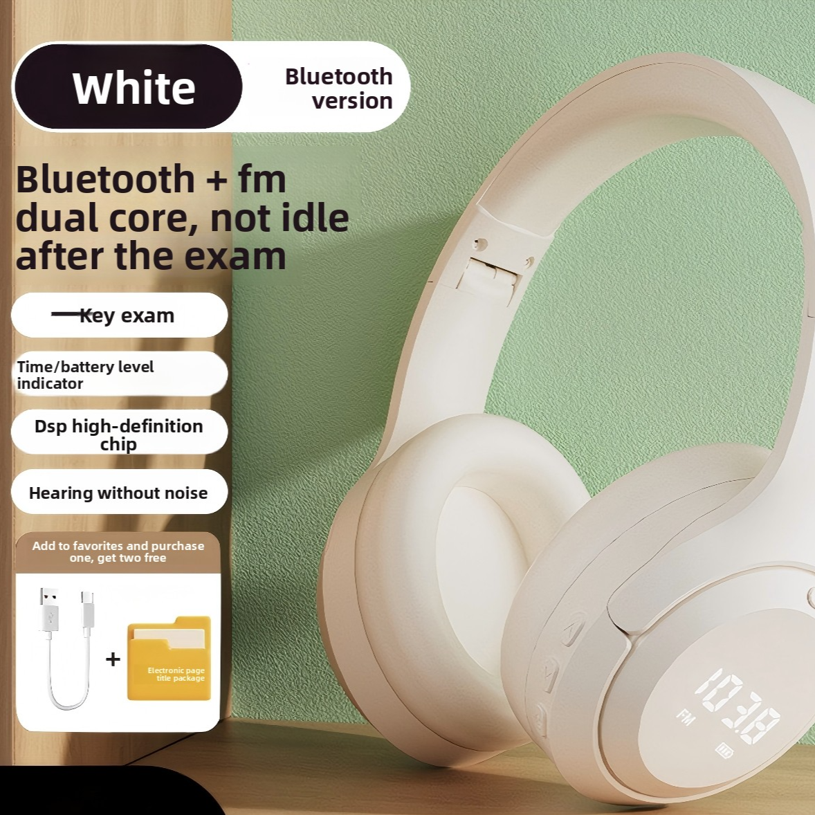 Headphones with FM Radio and Bluetooth