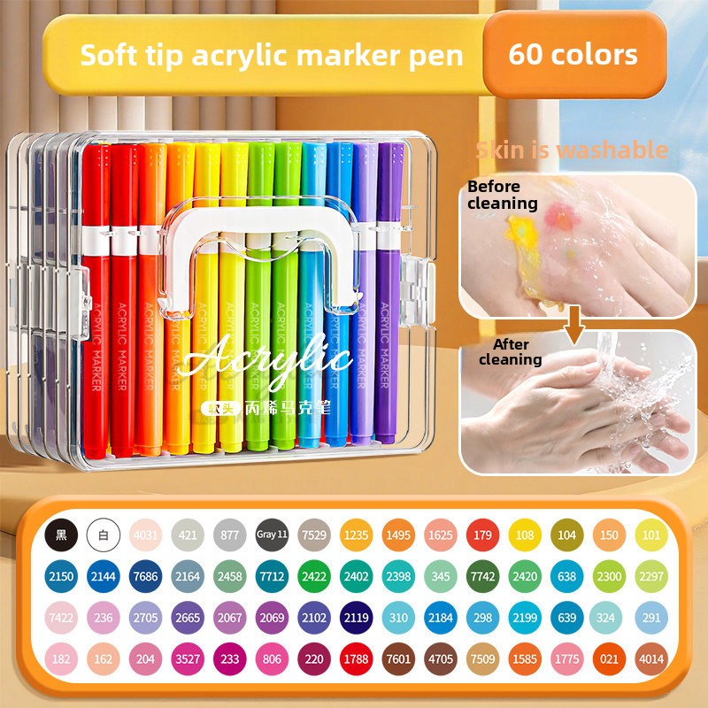 Soft Tip Acrylic Marker Pens Washable Art Set