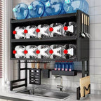 Double Layer Kitchen Sink Rack - Dustproof Draining Storage Cabinet