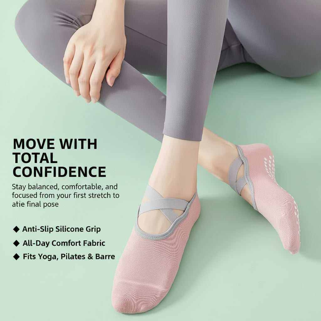 Xxence Flow Grip™ - Women's Cotton Non-Slip Yoga Socks