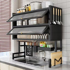 Double Layer Kitchen Sink Rack - Dustproof Draining Storage Cabinet
