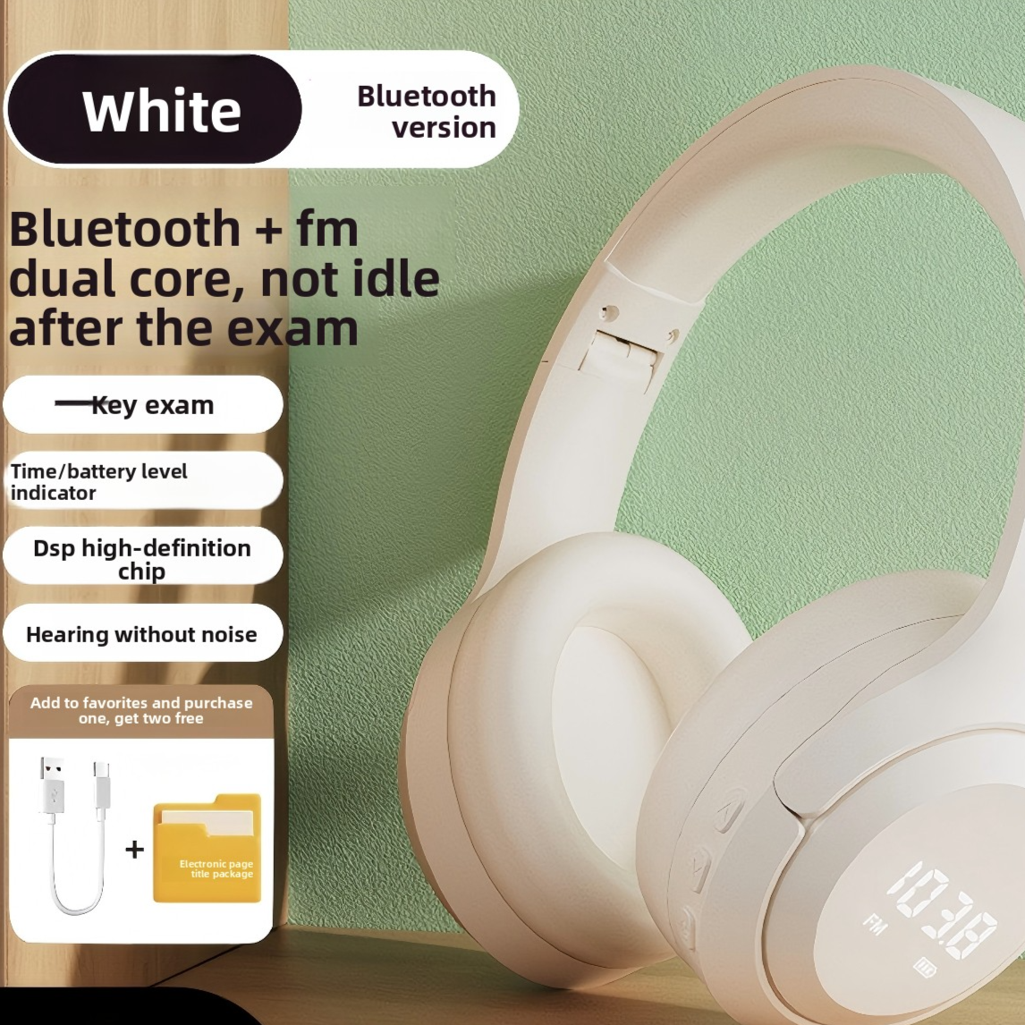 Headphones with FM Radio and Bluetooth