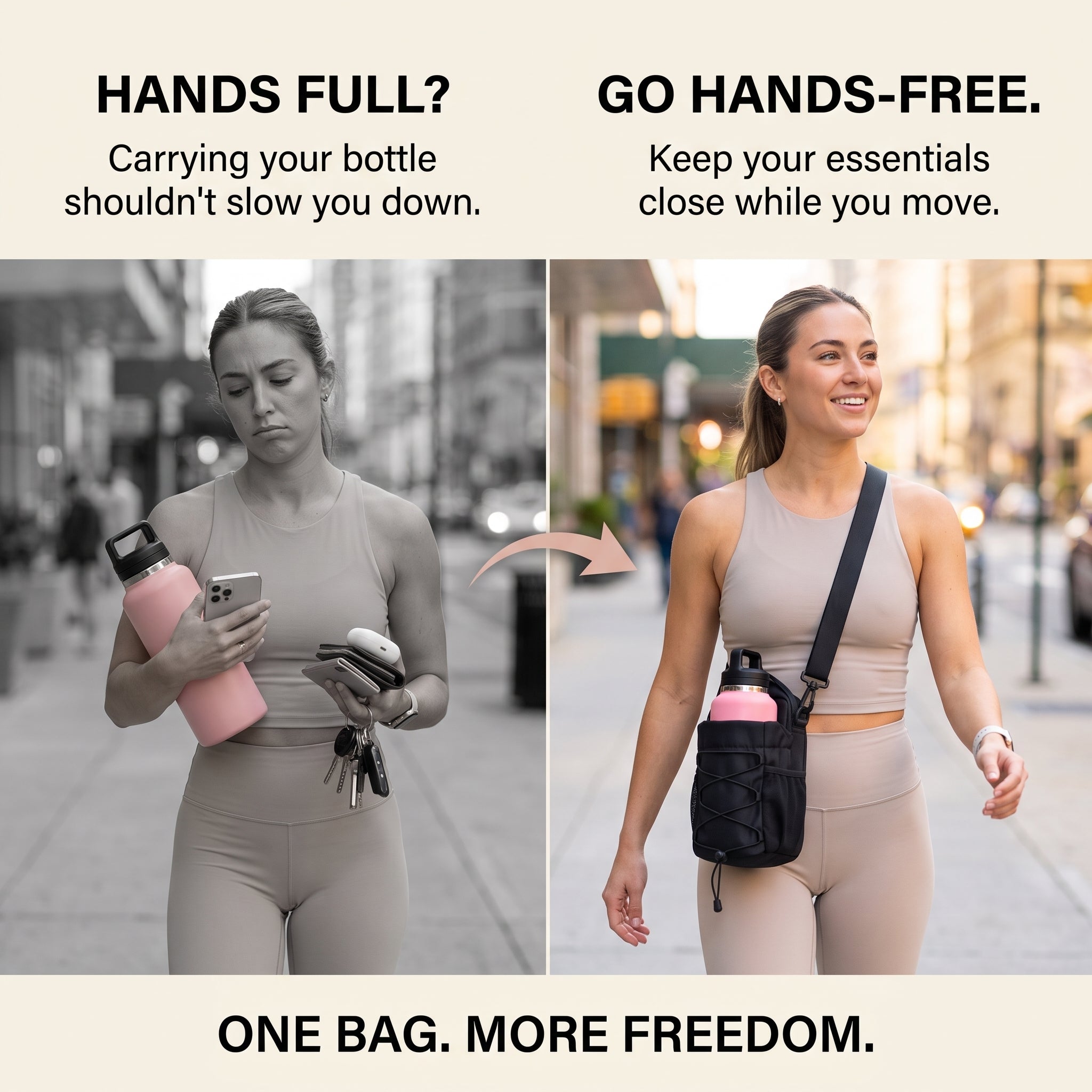 Magnetic Crossbody Water Bottle Bag