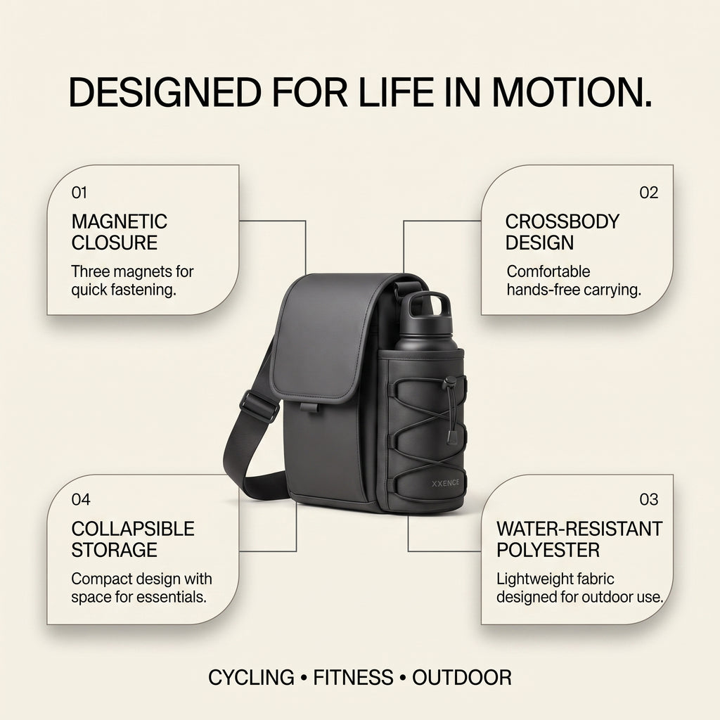 Magnetic Crossbody Water Bottle Bag