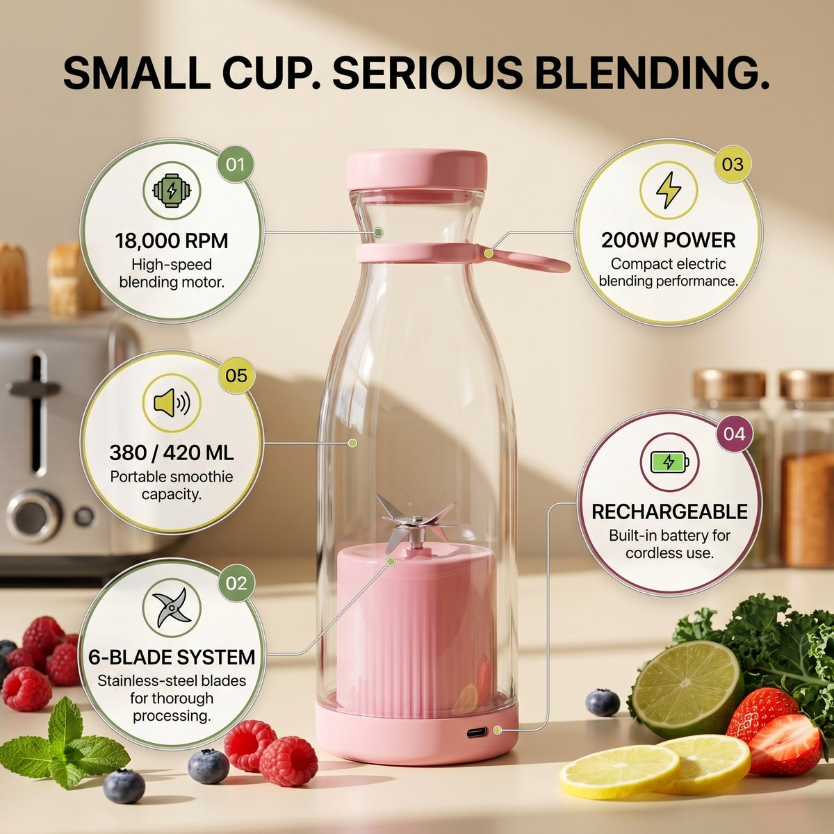 Portable Electric Juice Blender Cup