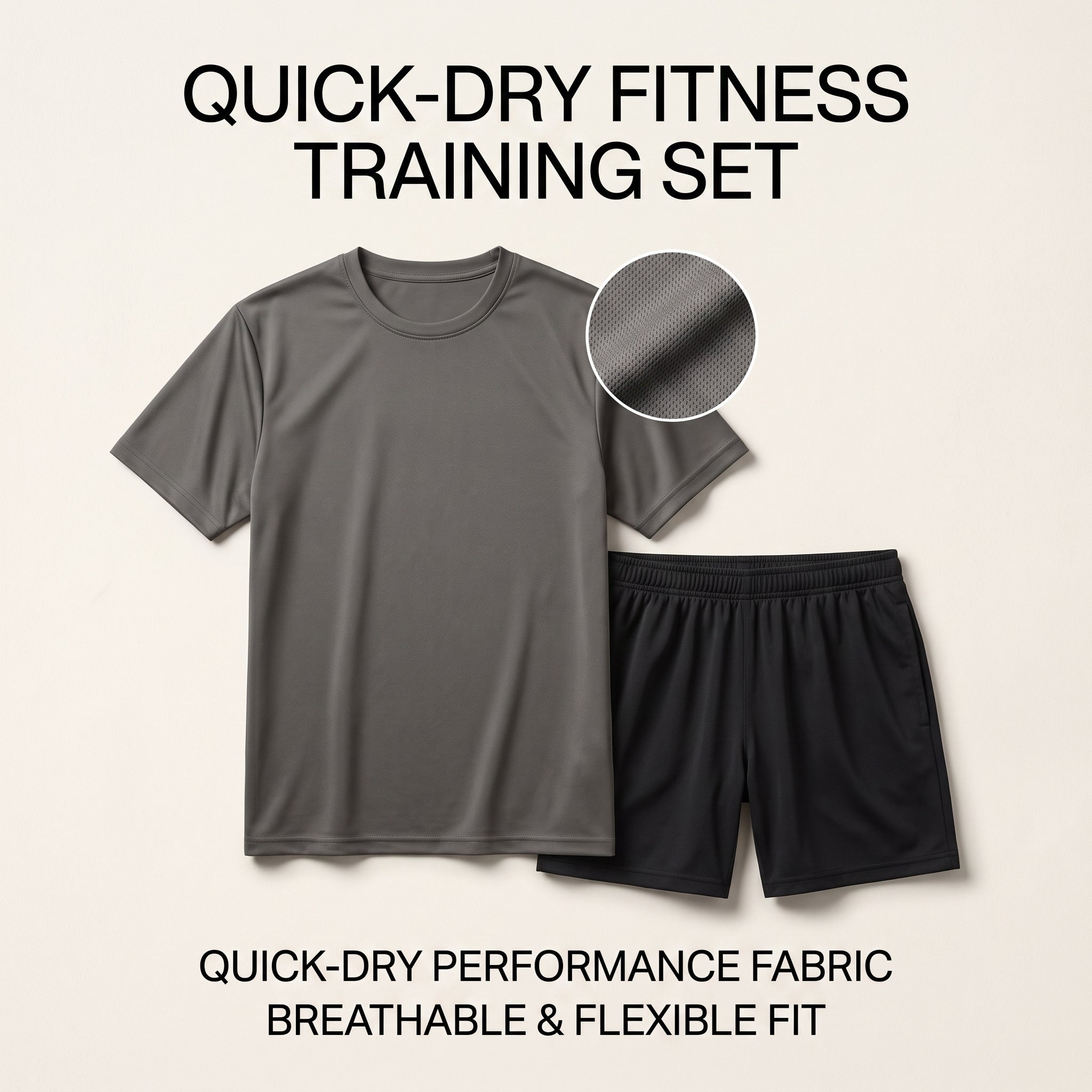 Quick Dry Fitness Training Short Sleeve Set