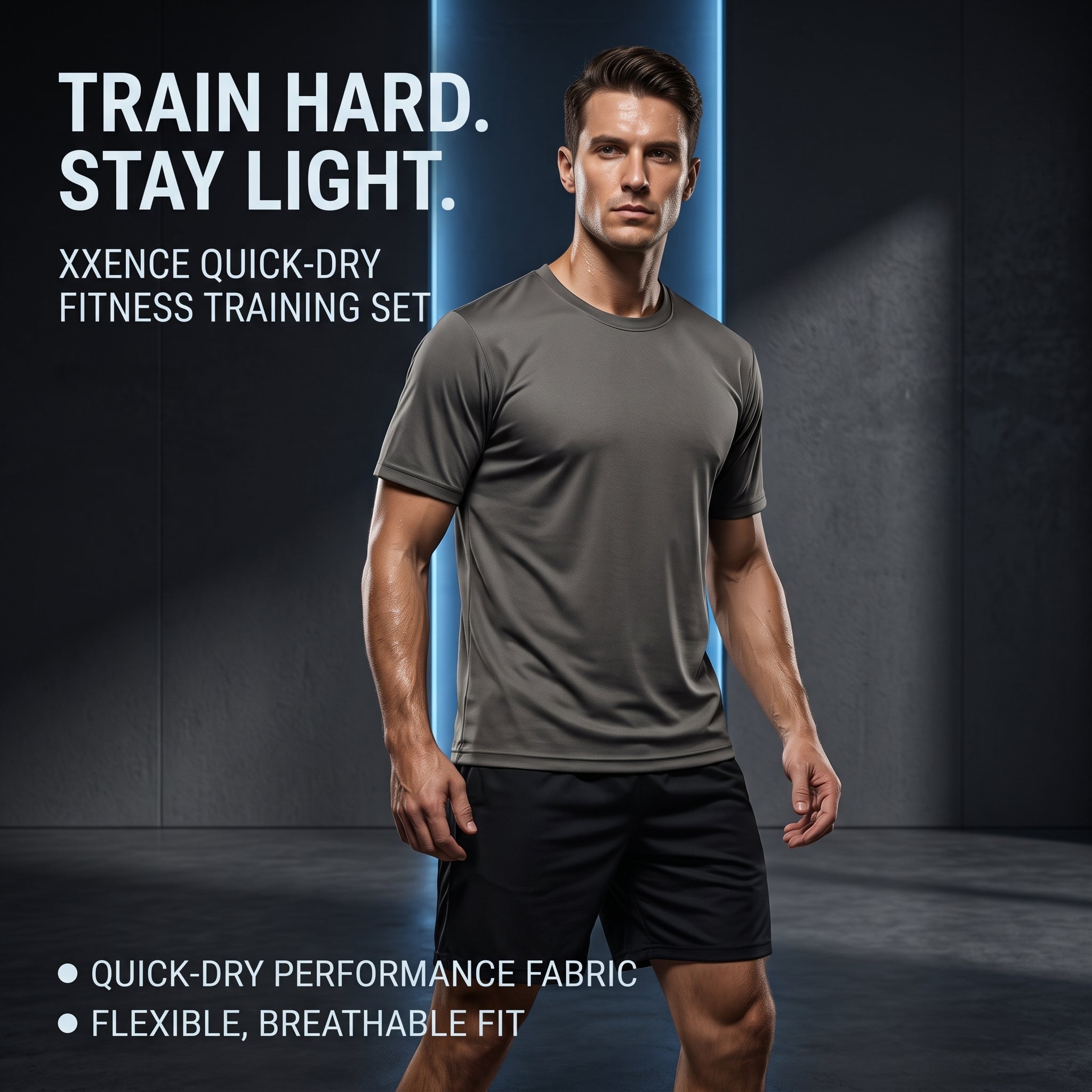 Quick Dry Fitness Training Short Sleeve Set