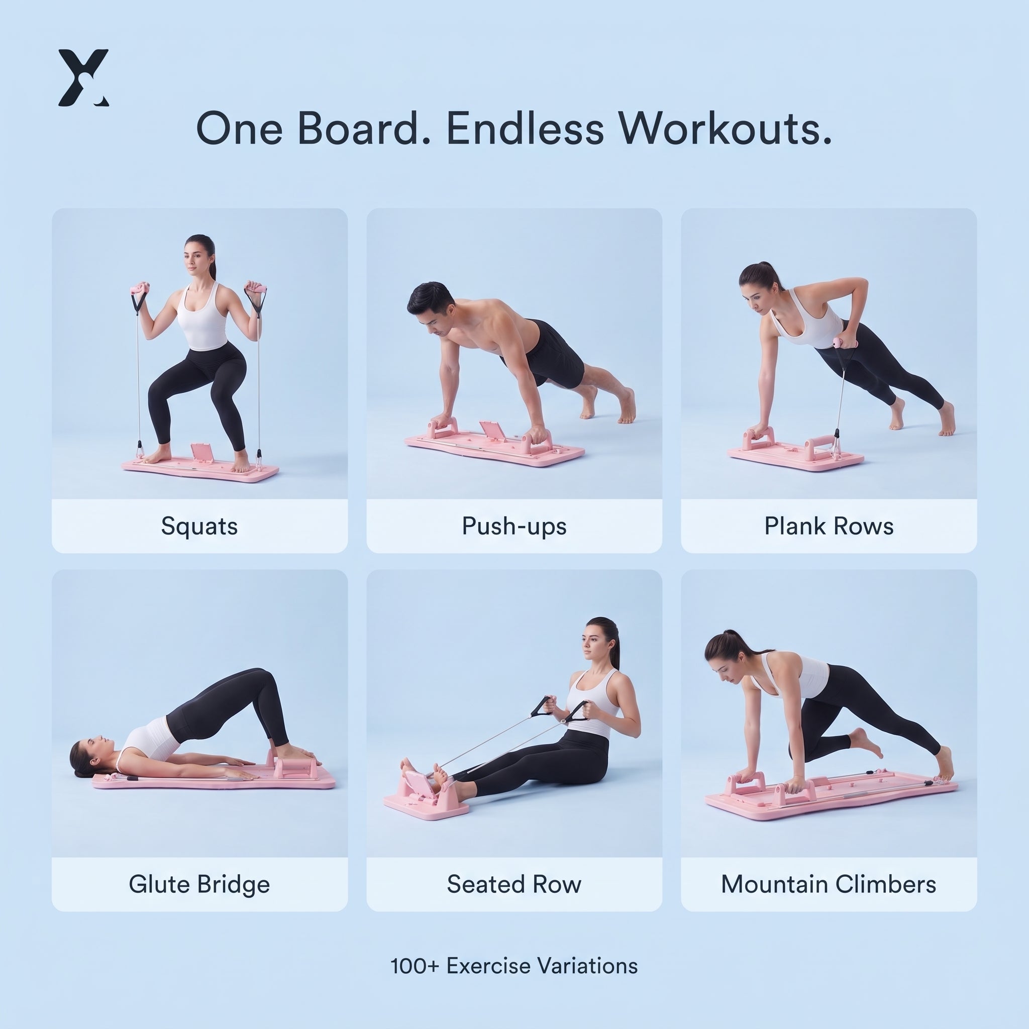 Xxence Corebase Reformer™ — 4-in-1 Balance & Core Pilates Board.
