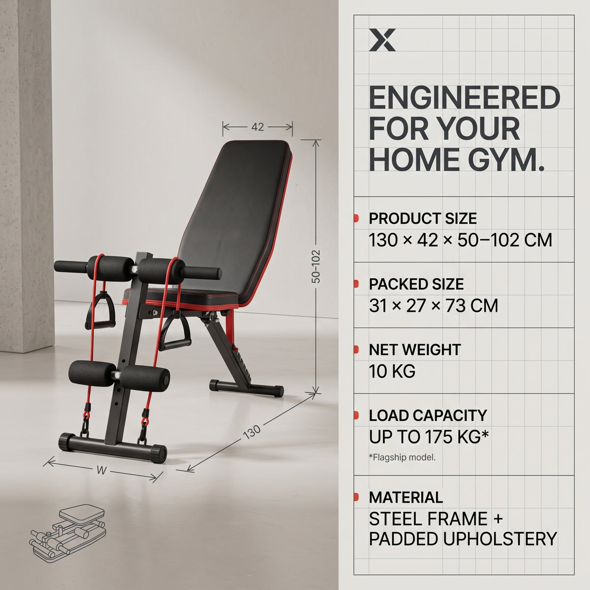 Multifunctional Foldable Dumbbell Fitness Bench