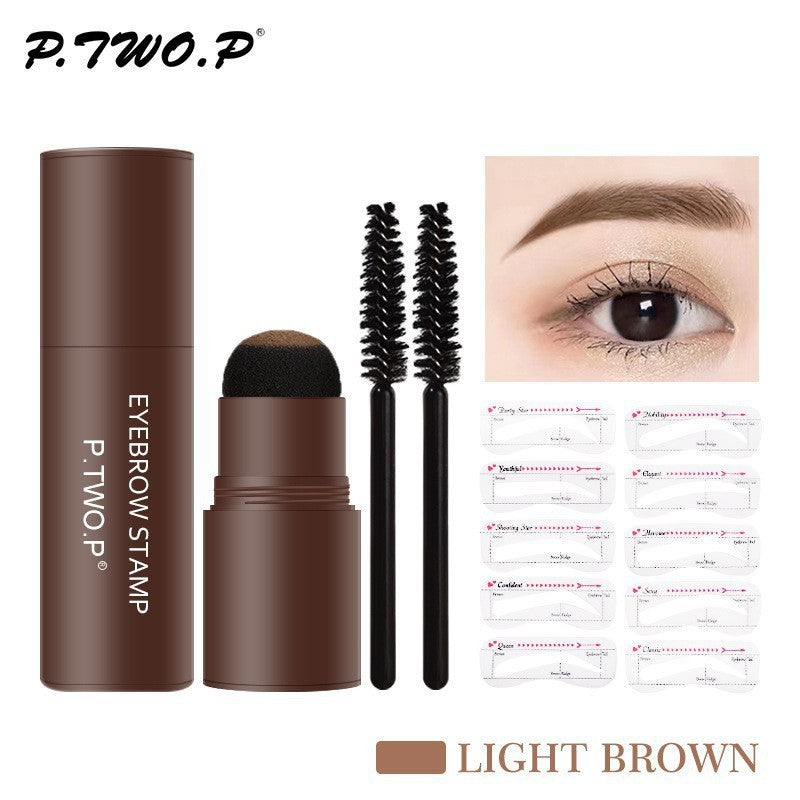 Eyebrow Powder Stamp Kit with Brush and Pencil