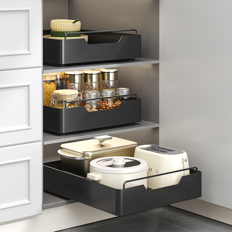 Pull-Out Cabinet Storage Basket Organizer