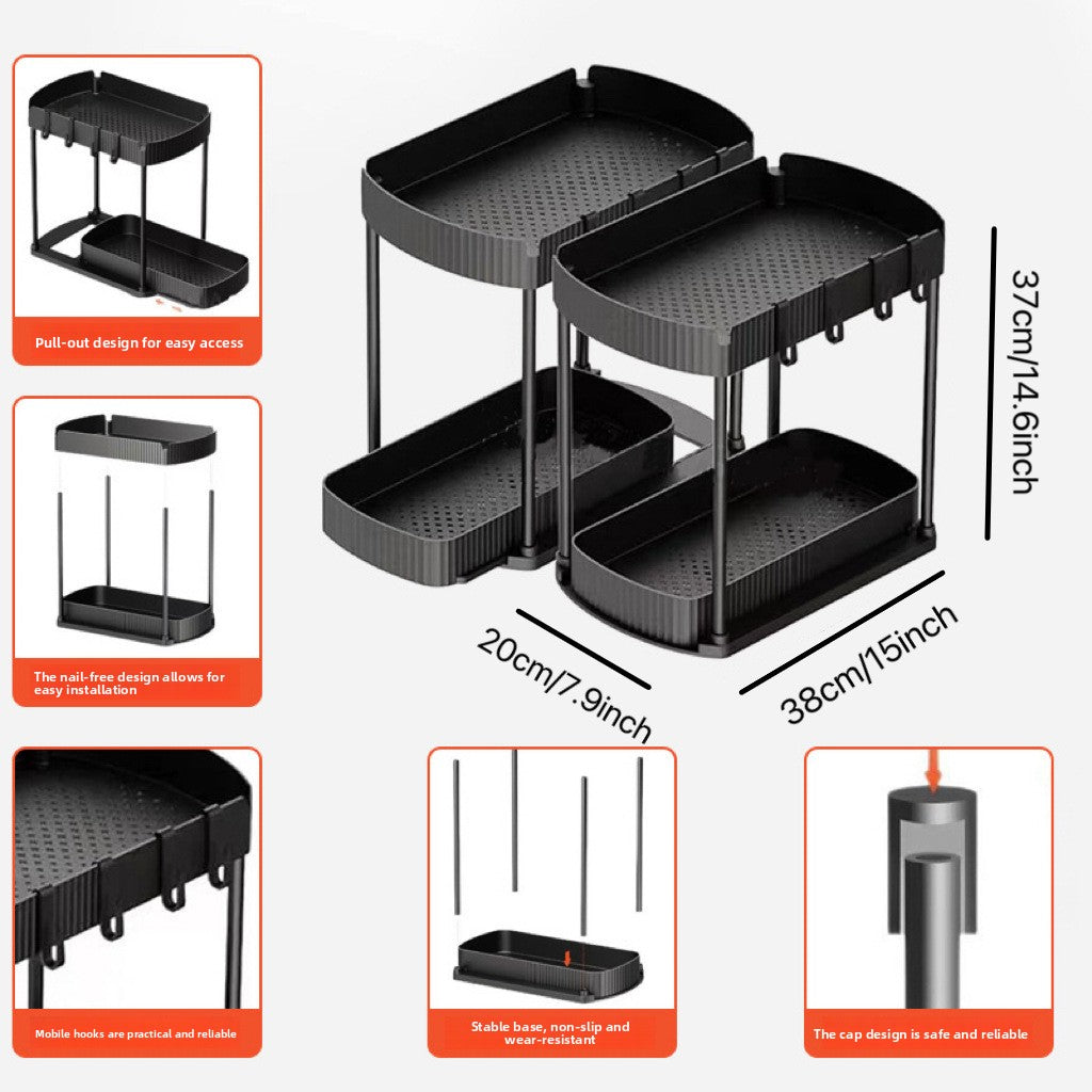 Kitchen Pull-Out Storage Rack Organizer