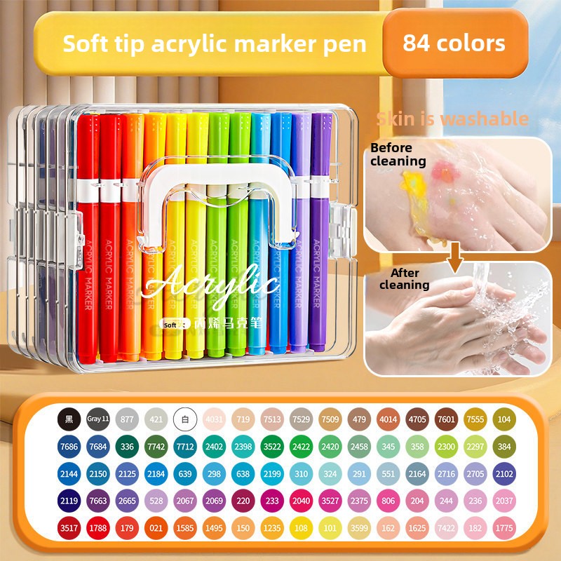 Soft Tip Acrylic Marker Pens Washable Art Set