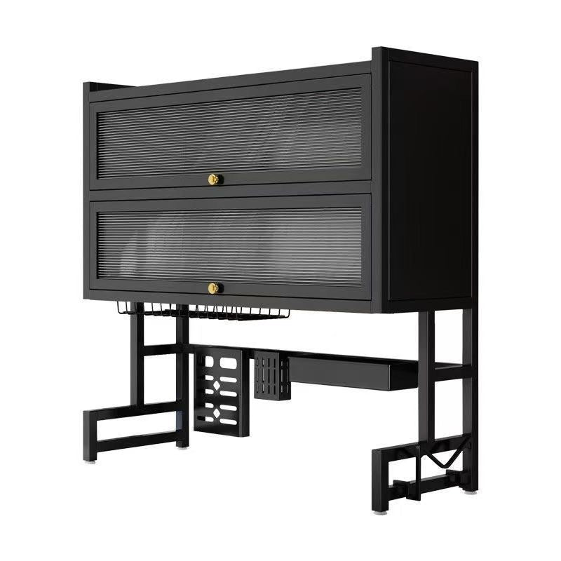 Double Layer Kitchen Sink Rack - Dustproof Draining Storage Cabinet