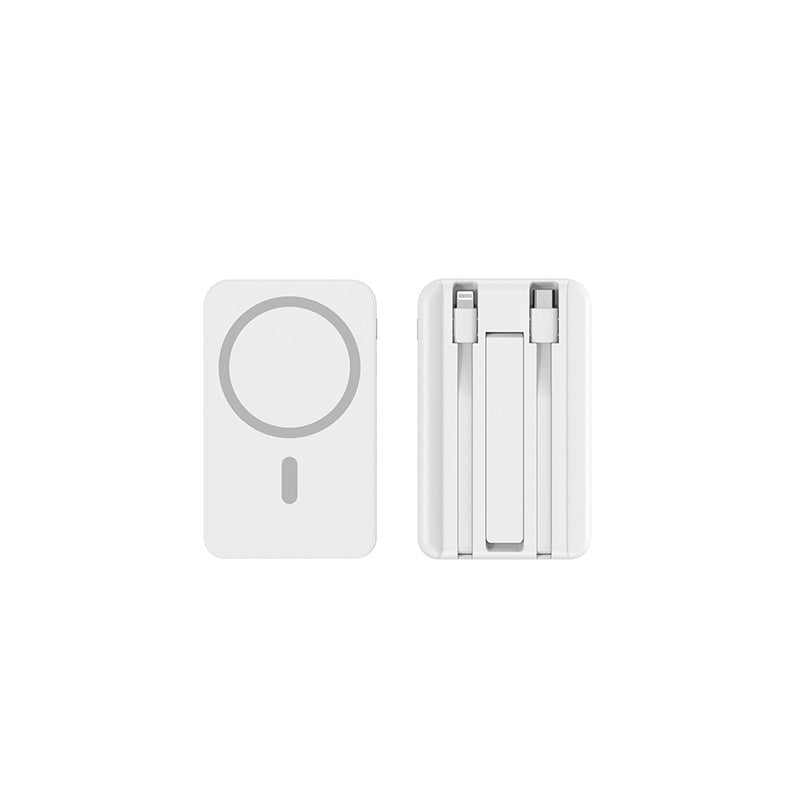 3C Certified Magnetic Power Bank 20000 Mah Large Capacity Fast Charging with Built-In Cable Cross-Border Mobile Power Supply Gift Set