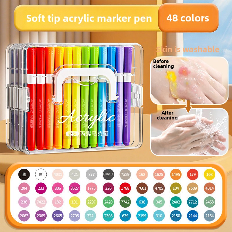 Soft Tip Acrylic Marker Pens Washable Art Set