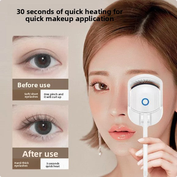 Electric Heated Eyelash Curler - Portable Makeup Tool