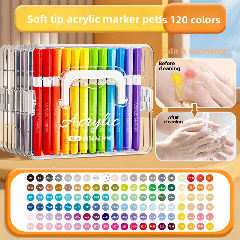 Soft Tip Acrylic Marker Pens Washable Art Set