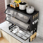 Double Layer Kitchen Sink Rack - Dustproof Draining Storage Cabinet