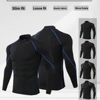 Men's High-Neck Fitness Long-Sleeve Sportshirt