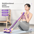 Multifunctional Leg Pedal Elastic Rope Sit-Ups Resistance Rope Fitness Four-Tube Tensioner