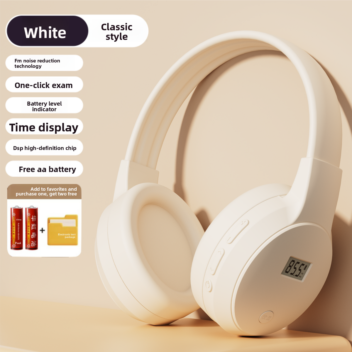 Headphones with FM Radio and Bluetooth