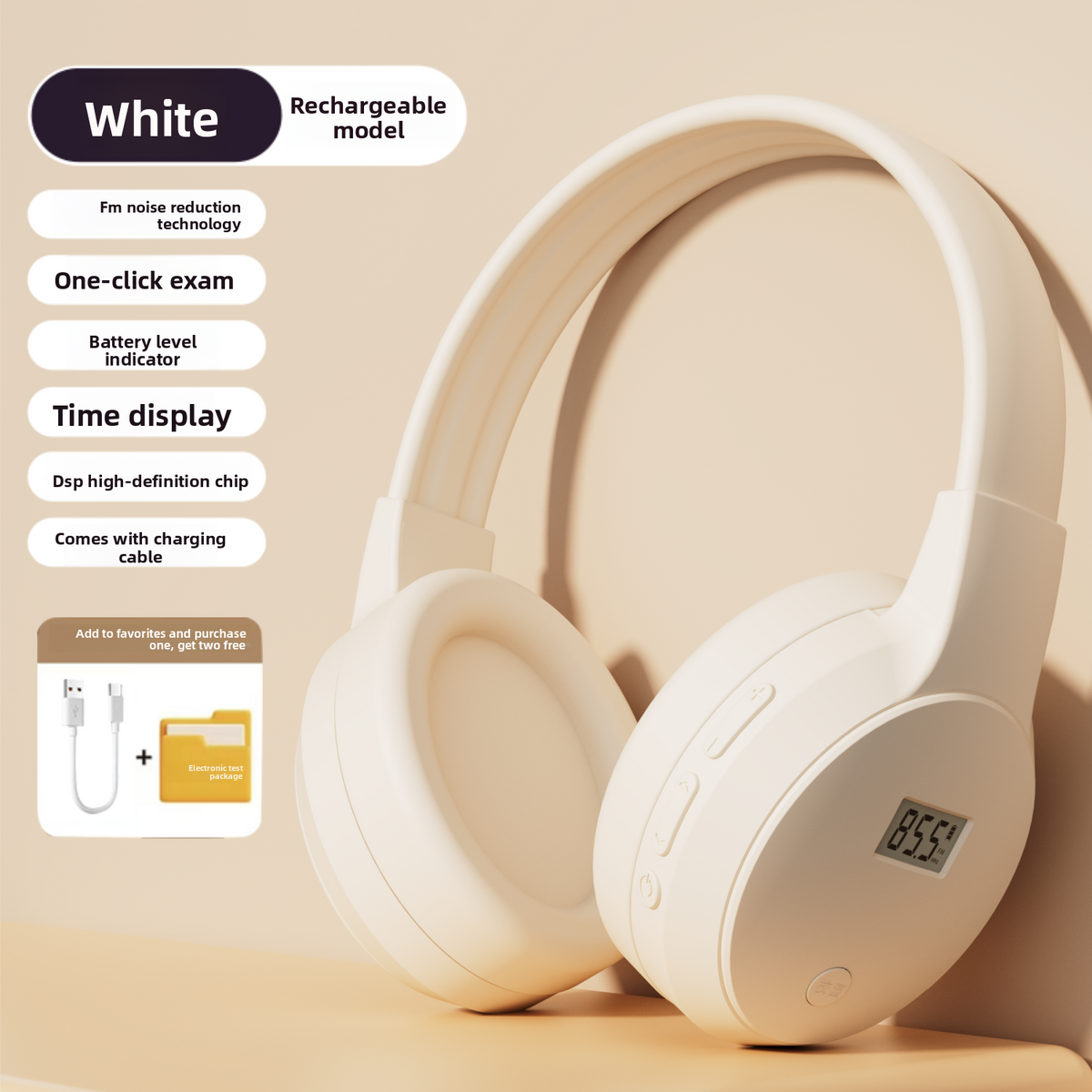 Headphones with FM Radio and Bluetooth