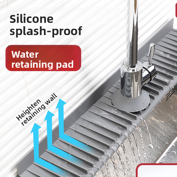 Silicone Sink Drain Mat - Kitchen Counter Splash Guard